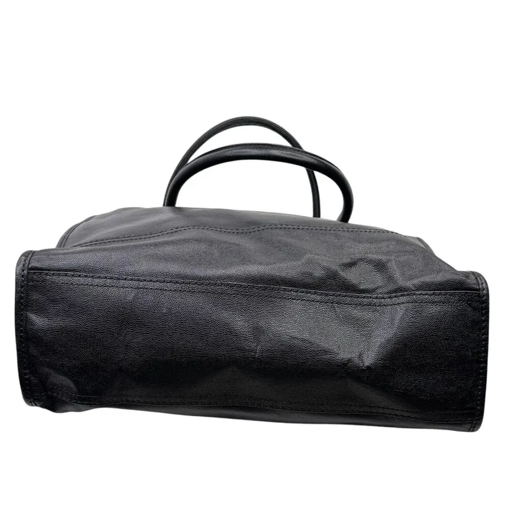 Cole Haan Black Leather Large Satchel Bag Vintage Valise II Kendra Women's Bags